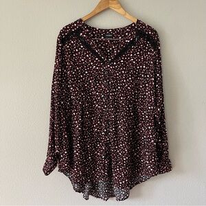 Torrid Button Down Stars & Hearts Babydoll Short Top Size 2X